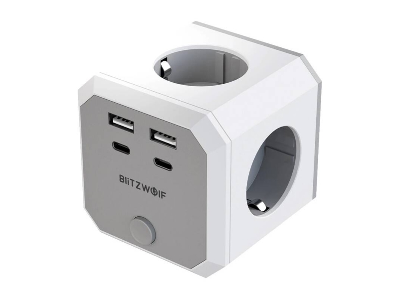 Blitzwolf Bw-Ec2 8-In-1 Power Cube (4Xac / 2 X Usb-A / 2 X Usb-C)