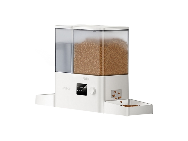 Rojeco New 2 in 1 Pet Water Fountain & Feeder WiFi (white)