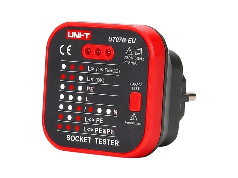 UNI-T UT07B-EU stikdåse-test