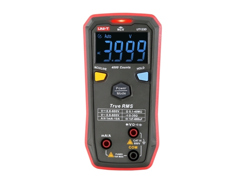 Skaitmeninis Multimetras Klavišinis 600V Ac/Dc, 10A Ac/Dc, Ncv, 40Mom, 4000Uf, -40-300C, 4000, Cat Iii 600V, Uni-T