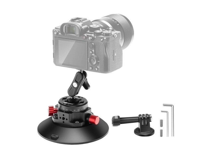 Montering med sugekop 1/4 Neewer CA013 til sportkameraer (DJI Action, GoPro, Insta360)