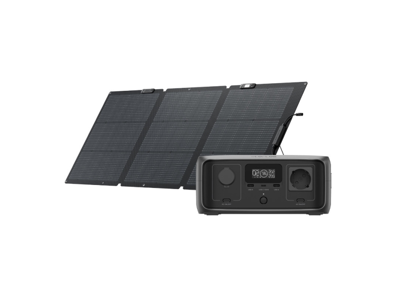 Set: EcoFlow River 3 UPS power station + 160W photovoltaic panel.