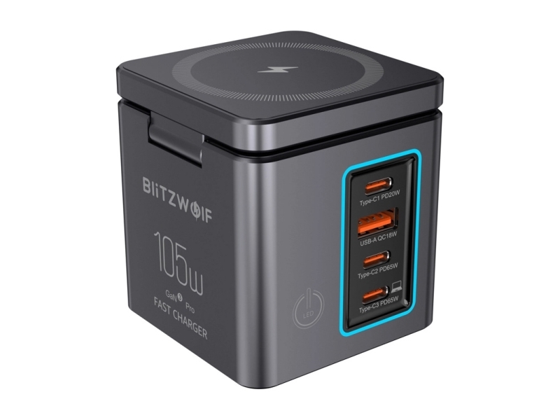 Blitzwolf Bw-I113 Gan Netzladegerät, Usb-A + 3×Usb-C, 105 W