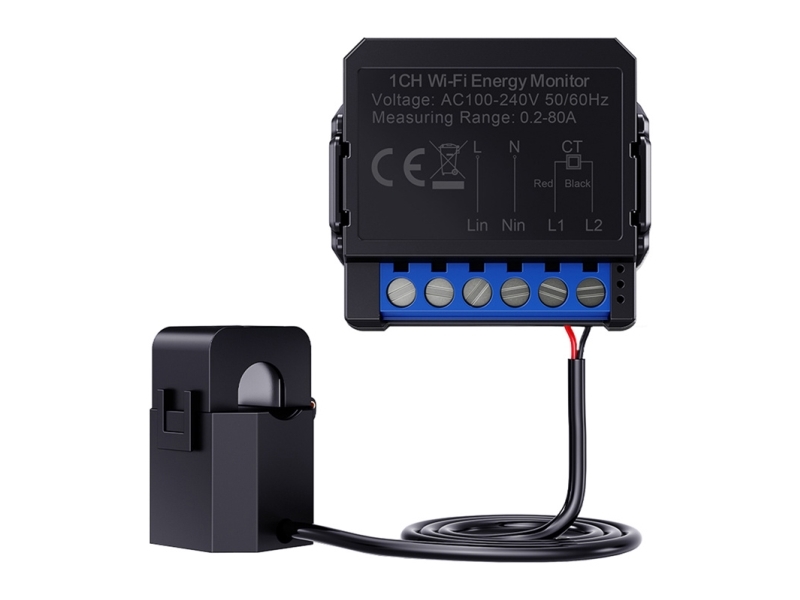 Vieds elektroenergijas skaititajs ar stravas meritaju 230Vac 02-80A Wi-Fi TUYA