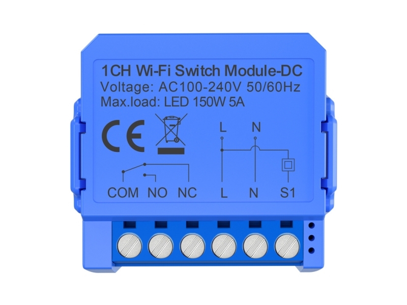 Inteligentny 1-Kanałowy Moduł Przełącznika Wifi Ze Stykiem Beznapięciowym Dc Avatto Wsm16-Dc-1