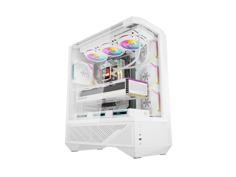 "Darkflash Dy460 Pc-Gehäuse (Weiß) + 4 Argb-Lüfter