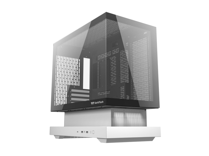 Darkflash F1 Pc-Gehäuse (Weiß) + 6 Argb-Lüfter