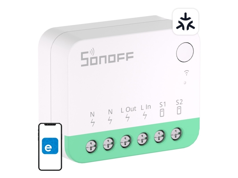 Intelligent mini-WiFi-omkopplare Sonoff MINIR4M Matter (HomeKit, SmartThings, Home Assistant) | Huset - Säkerhet & Larm - Husautomatisering | GameStuff