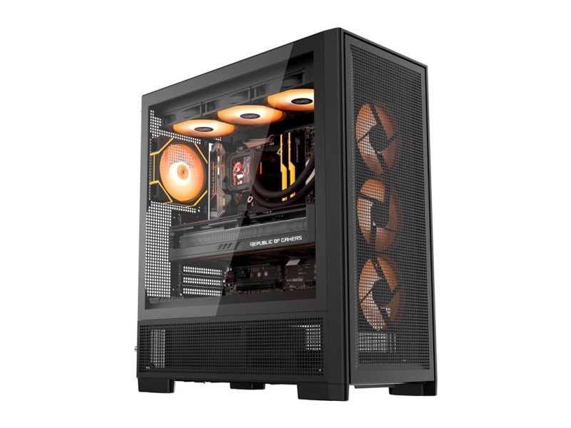 Darkflash Airnova Computer Case (Black) + 3 Fans