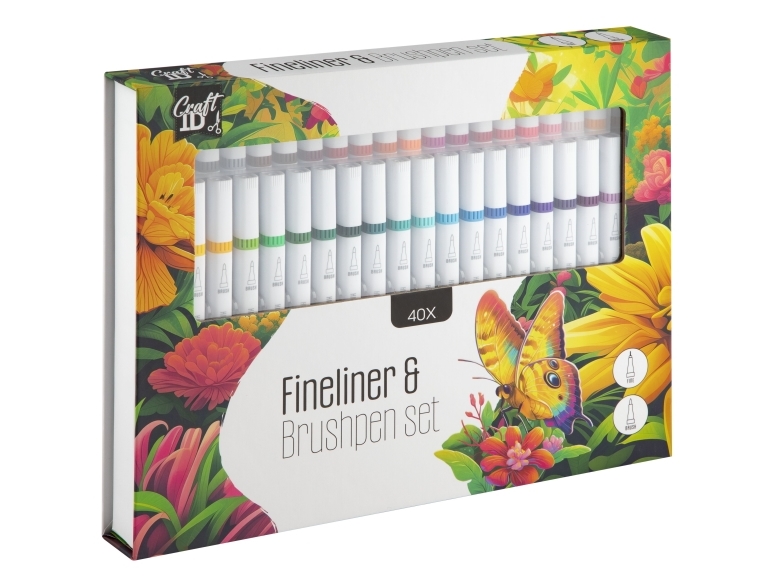 Fineliner &amp Brushpen set 40 st. i kartong | Utomhus - Väskor & Resväskor - Handväskor | GameStuff
