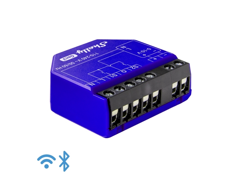 Shelly Dimmer 0/1-10V PM (Gen3), 0/1-10V styring, WiFi