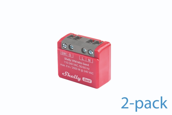 Shelly 1Pm Mini Gen4 2Er-Pack - Wifi &Amp Zigbee Relais Mit Leistungsmessung (230Vac)