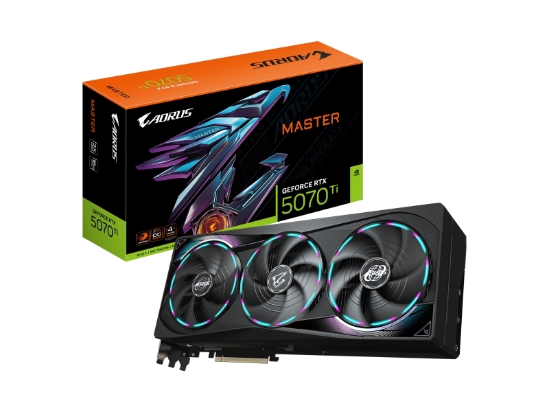 Gigabyte Aorus Geforce Rtx 5070 Ti Master 16G, Geforce Rtx 5070 Ti, 16 Gb, Gddr7, 256 Bit, 7680 X 4320 Pixel, Pci Express X16 5.0