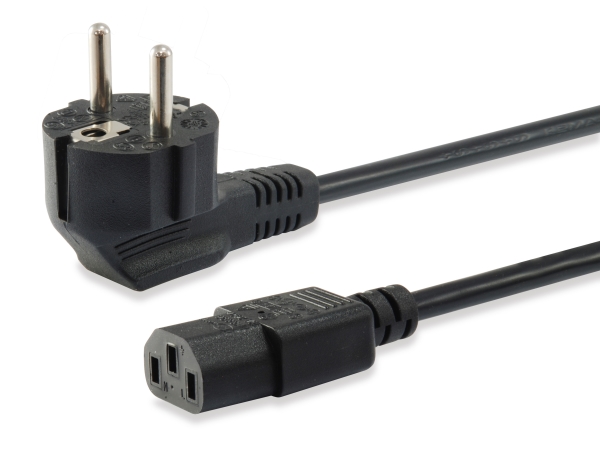 Equip Hochwertiges Netzkabel, C13 Auf Schuko, 1.8M, 1,8 M, C13-Koppler, Cee7/4