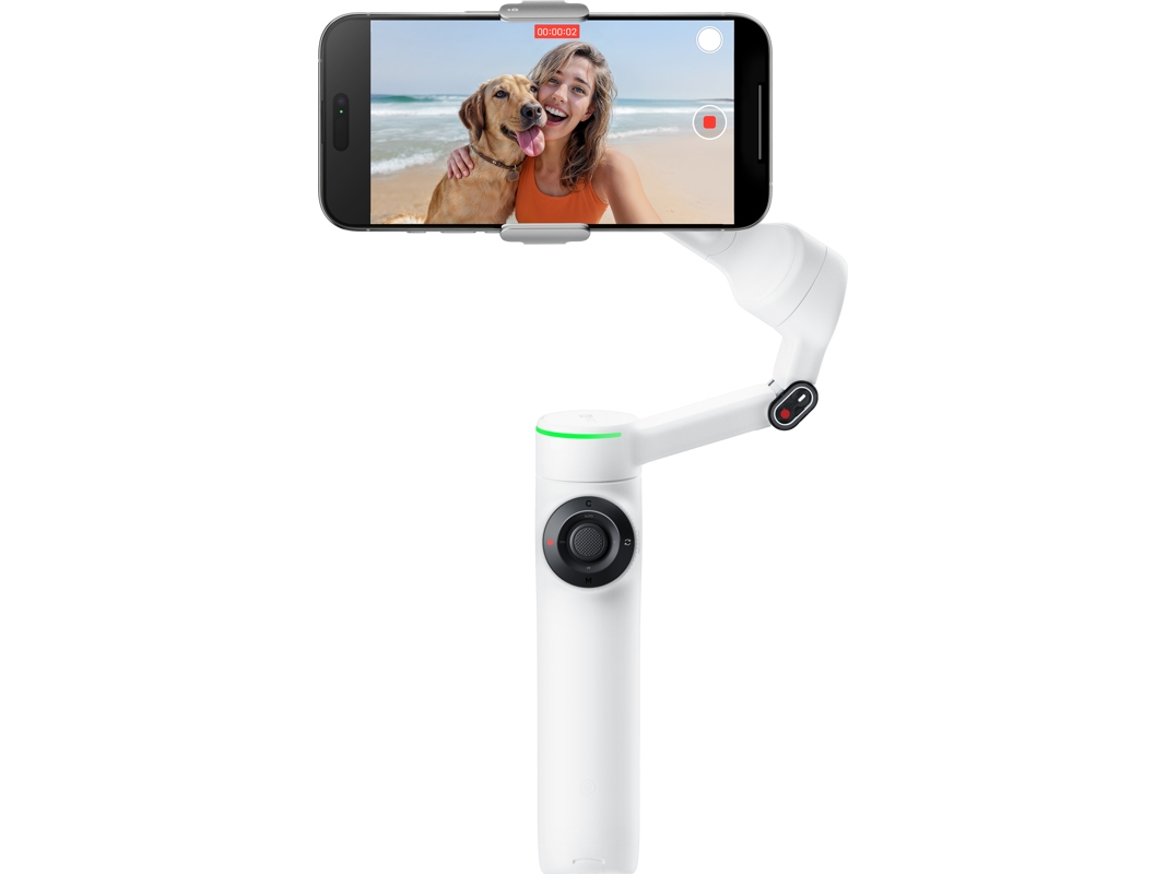 Insta360 Flow 2 Pro, Kamerastabilisator för smartphone, Vit, 360°, -100 - 82°, -150 - 180°, 0,3 kg | Foto och video - Videokamera | GameStuff