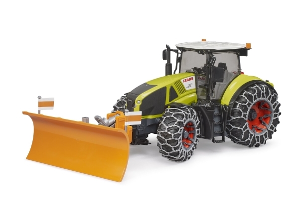BRUDER Claas Axion 950 with Snow Chains and Plough Blade, Traktor, 4 År, Acrylonitrilbutadienstyren, Sort, Brun, Rød, Gul