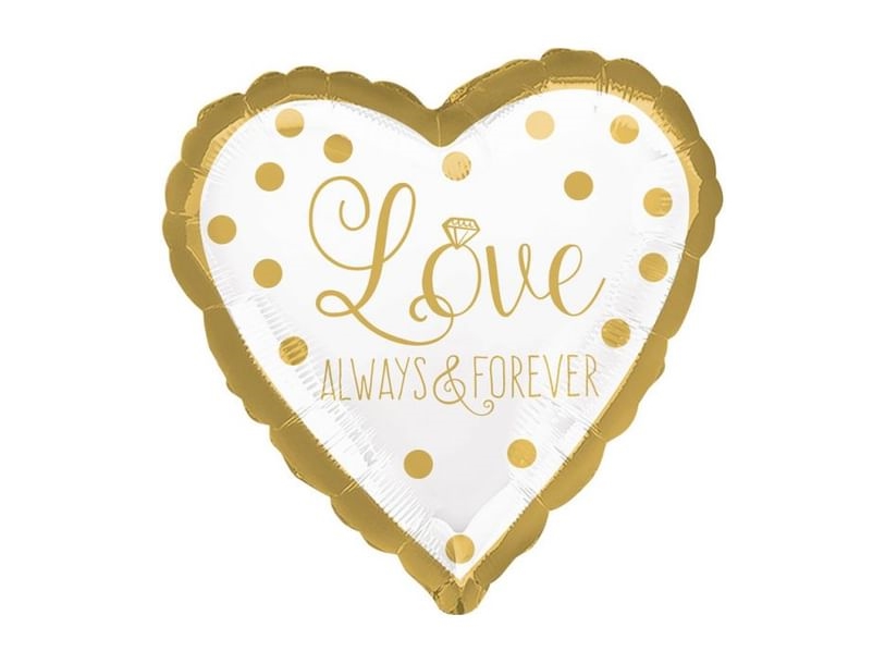 Folieballon Hjerte Love Always & Forever 43 Cm