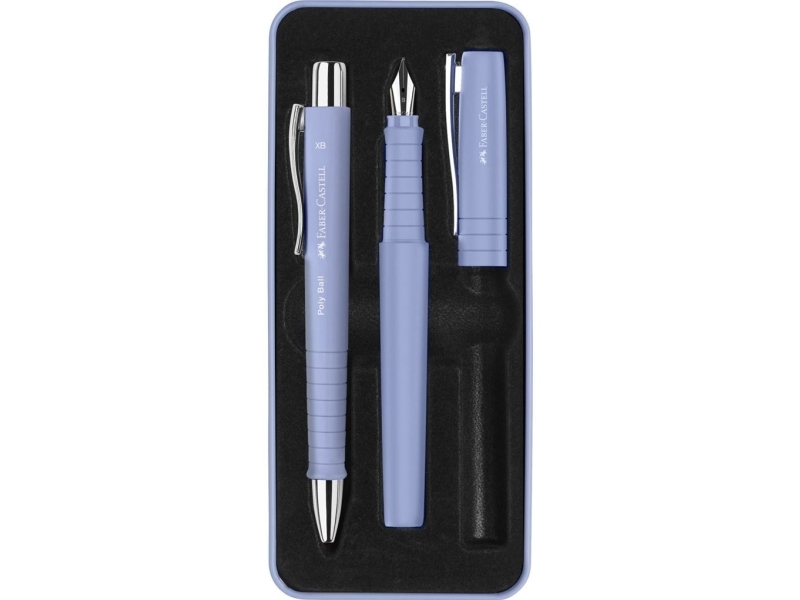 Faber-Castell Poly Ball Set, Lilla, 3 Stk, Kuglepen + Fyldepen