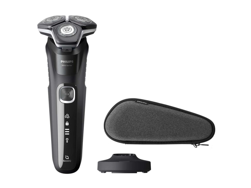 Philips Shaver Series 5000 S5898/35 Elektrisk Wet & Dry-Shaver, Rotations Shaver, Sort, Steelprecision Blades, Rustfrit Stål, Knapper, Led