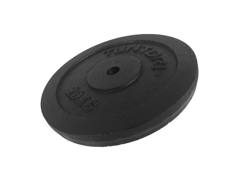 Tunturi 14Tuscl099, Standard, Gusseisen Gewichtsscheibe, 20 Kg, Schwarz, Rund, 35,5 Cm