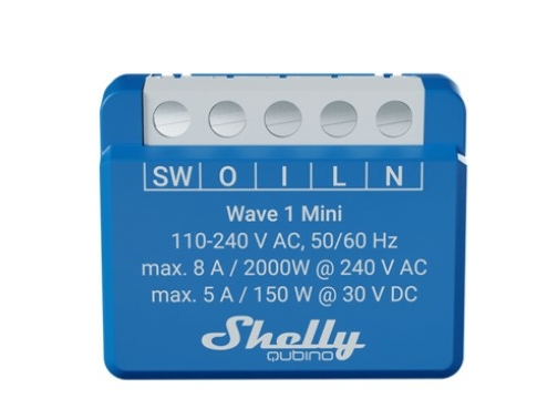Shelly Qubino Wave 1 Mini - Z-Wave relæ med potentialfrit kontaktsæt
