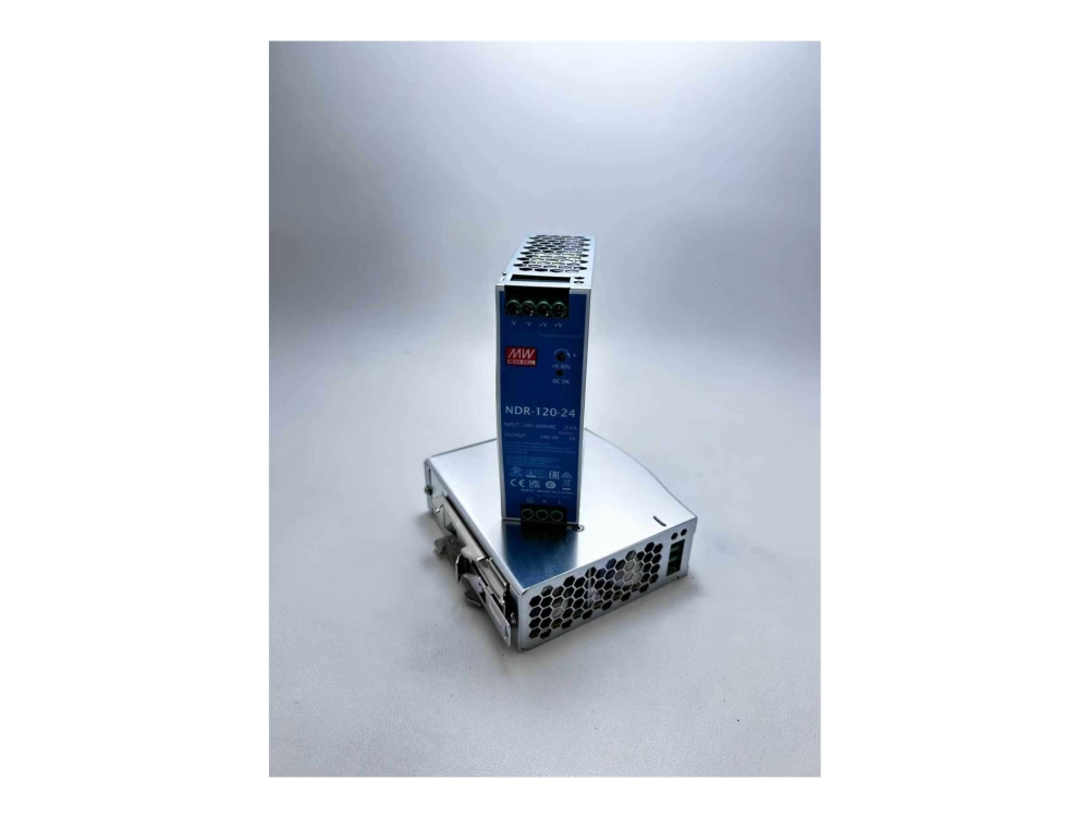 Ernitec - Strømforsyning (Monterbar På Din Rail) - 24V - Ac 100-240 V - 120 Watt - Blå, Grå
