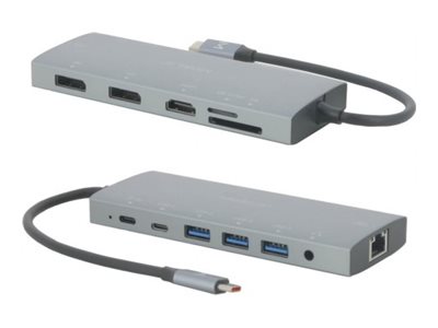 Mobilis 020028, Wired, Usb 3.2 Gen 1 (3.1 Gen 1) Type-C, 100 W, 3.5 Mm, 10,100,1000 Mbit/S, Grey