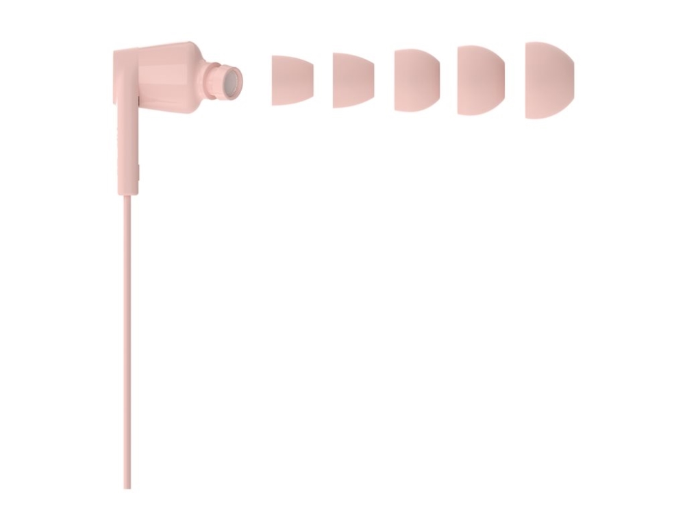 Belkin SoundForm - Øreproptelefoner med mik. - i øret - kablet - USB-C - støjisolerende - pink