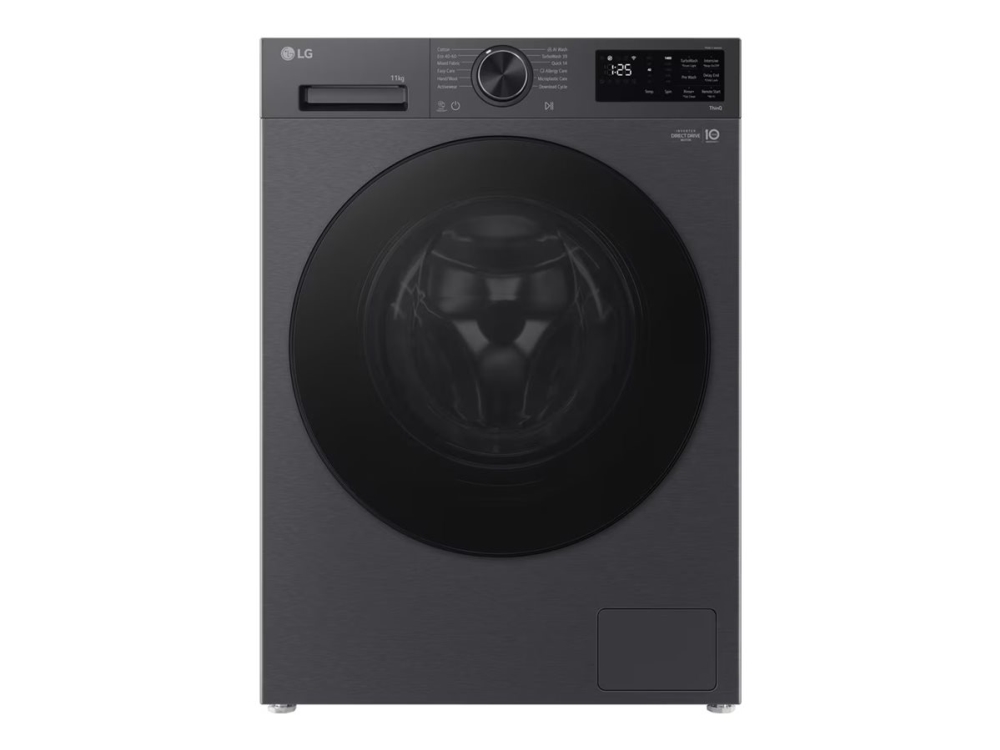 LG F4X5011TBB - Tvättmaskin - Wi-Fi - bredd: 60 cm - djup: 62 cm - höjd: 85 cm - frontmatad - 11 kg - 1400 rpm - mattsvart | Vitvaror - Tvätt & torkning - Frontlastande tvättmaskiner | GameStuff