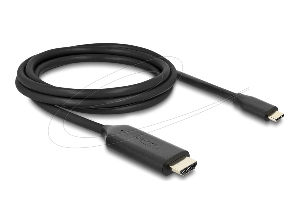 Delock - Adapterkabel - Usb-C Han Til Hdmi Han - 2 M - Sort - 4K144 Hz (3840 X 2160) Support, 8K60 Hz (7680 X 4320) Support, Dp Alt-Tilstand Support