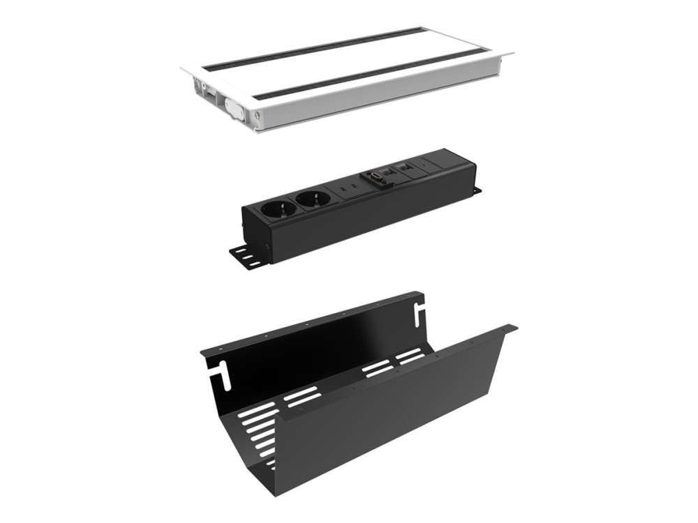 Axessline Conference - Kit Including Pdu, Small | Table, Lid 2-Way | White