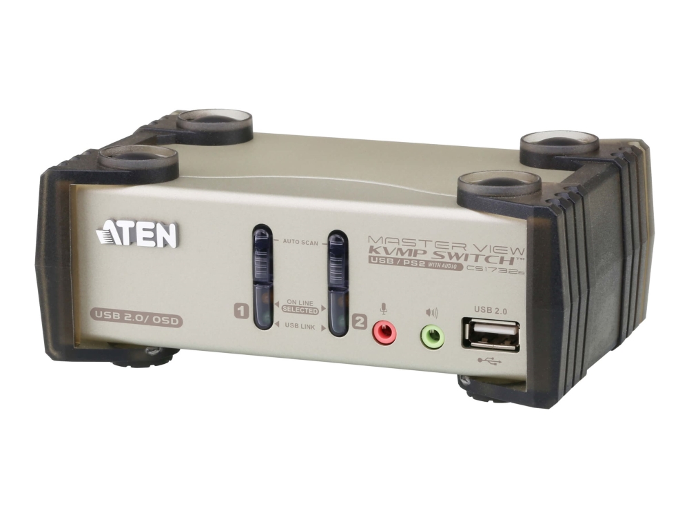 Aten Masterview Cs1732b Kvmp Switch - Kvm / Audio / Usb Switch - 2 X Kvm / Audio / Usb - 1 Lokalbruger - Desktop