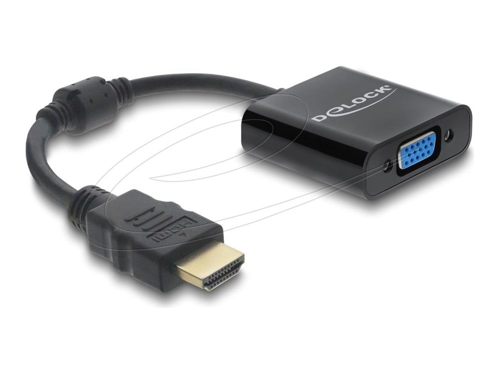 Delock - Adapterkabel - Hdmi Han Til Hd-15 (Vga) Han - 15 Cm - Sort - 1080P Support (Vga)