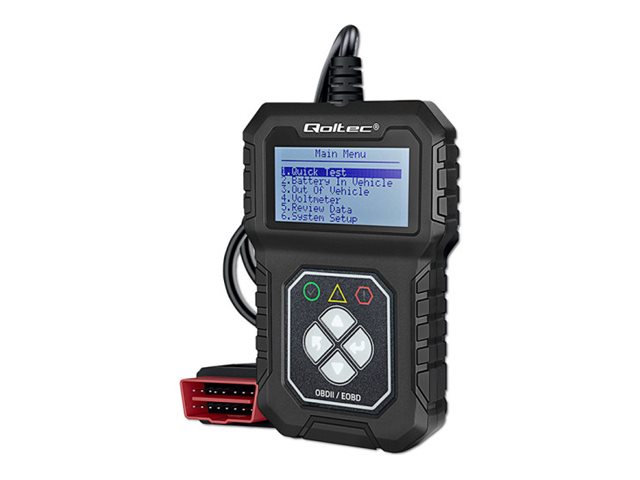 Qoltec - Bils diagnosticetester - ProLinel, OBD2, EOBD, polskt meny, 8V-25V, dubbelt system - svart | Bilvård & Biltillbehör - Säkerhetsutrustning för Bilen - Batteri underhåll | GameStuff