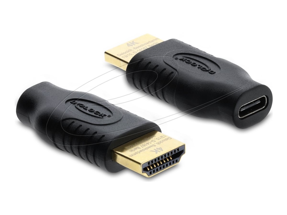 Delock - High Speed - videokort - USB-C hane till HDMI hona - svart - 4K60Hz (3840 x 2160) stöd, stöd för DP Alt-läge | Datorkomponenter - Grafikkort & Tilbehör - USB-grafikkort | GameStuff