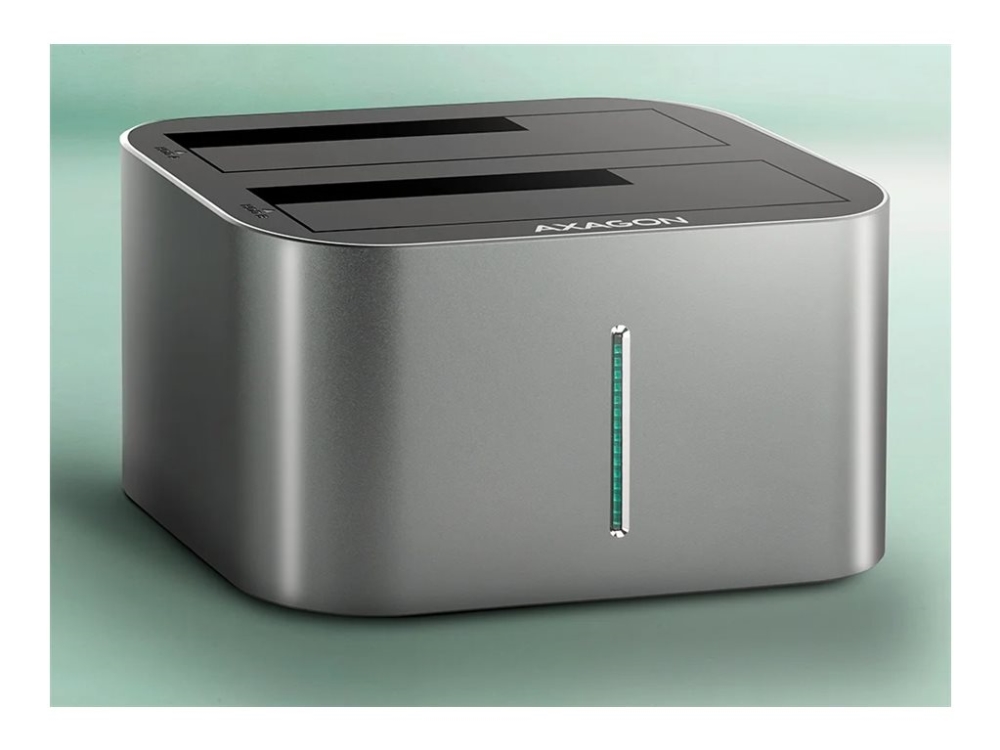 AXAGON ADSA-DC - HDD dockingstation - båse: 2 - 2.5, 3.5 - SATA 6Gb/s - USB-C 3.2 (Gen 1)