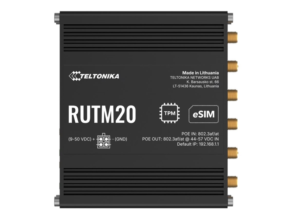 Teltonika RUTM20 - Trådlös router - WWAN 2-portsswitch - 1GbE - Wi-Fi 5 - Dubbelband - 5G, 4G, 3G - DIN-skenmonterbar, bordsmonterbar, väggmonterbar | Datorer & Surfplattor - Stationära datorer - Raspberry PI | GameStuff