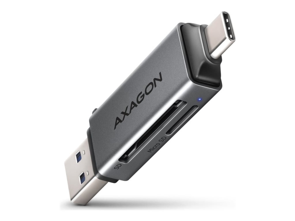 AXAGON CRE-DAC Extern USB 3.2 Gen1 Type-C+Type-A med 2 SD/microSD-kortplatser | Foto och video - Foto- & videotillbehör - Minneskortsläsare | GameStuff
