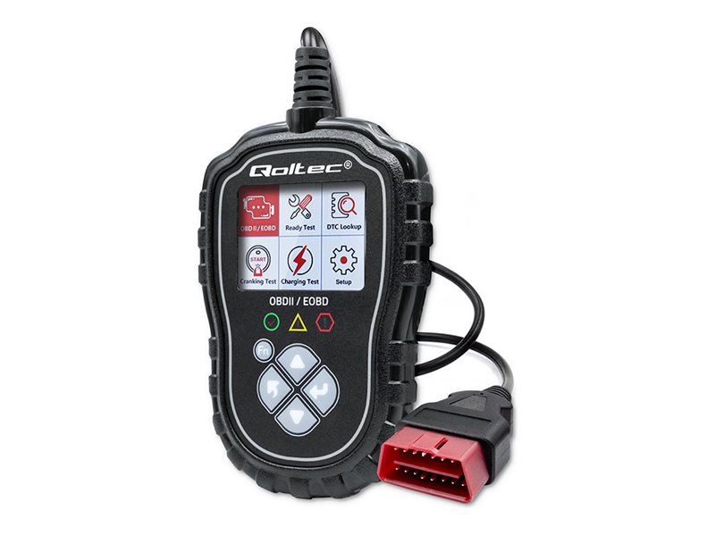 Qoltec - Bil diagnostic tester - digital, OBD2, EOBD, polsk, 8V-25V, dual system - sort