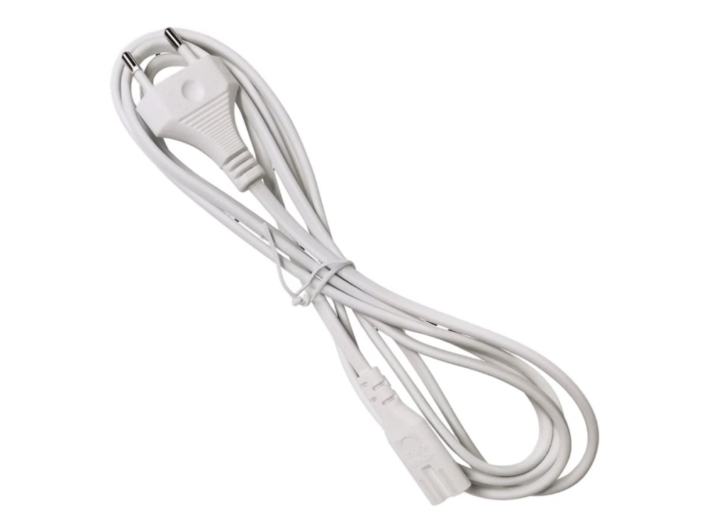 Hyperjuice - Forlængerkabel Til Strøm - Power Iec 60320 C7 Til Nema 1-15 - 2 M - Hvid - Europa