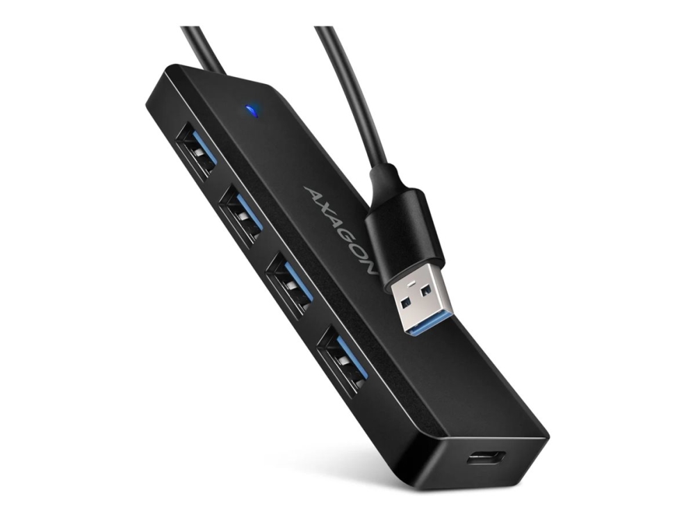 AXAGON HUE-C1A - Hubb - 4 x USB 3.2 Gen 1 + 1 x USB-C 3.2 Gen 1 - skrivbordsmodell | Datortillbehör - Kablar & adaptrar - USB-hubbar | GameStuff
