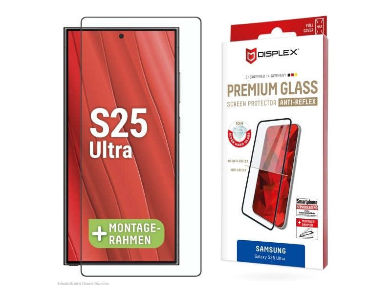 Displex 02076, Samsung, Galaxy S25 Ultra, Tør Påføring, Støvresistent, Slagbestandig, Ridseresistent, Stødresistent, Transparent, 1 Stk