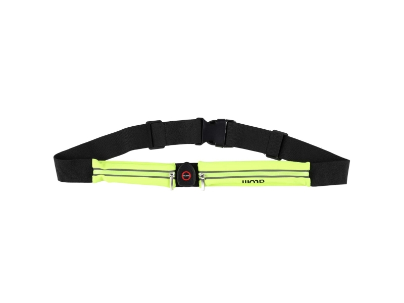 Løbebælte med LED-lys, fluorescerende grøn, telefonlomme