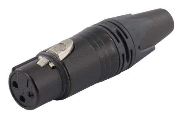 Equip 147931, 3-Pole Xlr, Sort, Hunstik, Lige, Metal, Plast, Guld