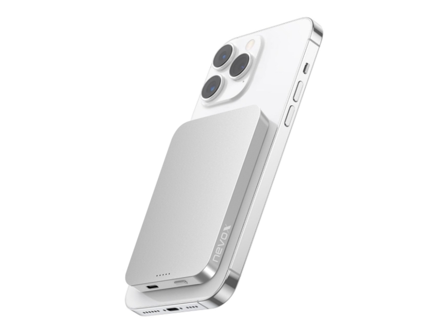 Nevox Pb-2292, 5000 Mah, Lithium Polymer (Lipo), Kabelloses Aufladen, 3,85 V, 15 W, Silber, Weiß