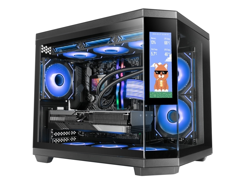 Mars Gaming Mc3tcorelcdm, Mini Tower, Pc, Schwarz, Micro Atx, Mini-Itx, Gehärtetes Glas, Gaming