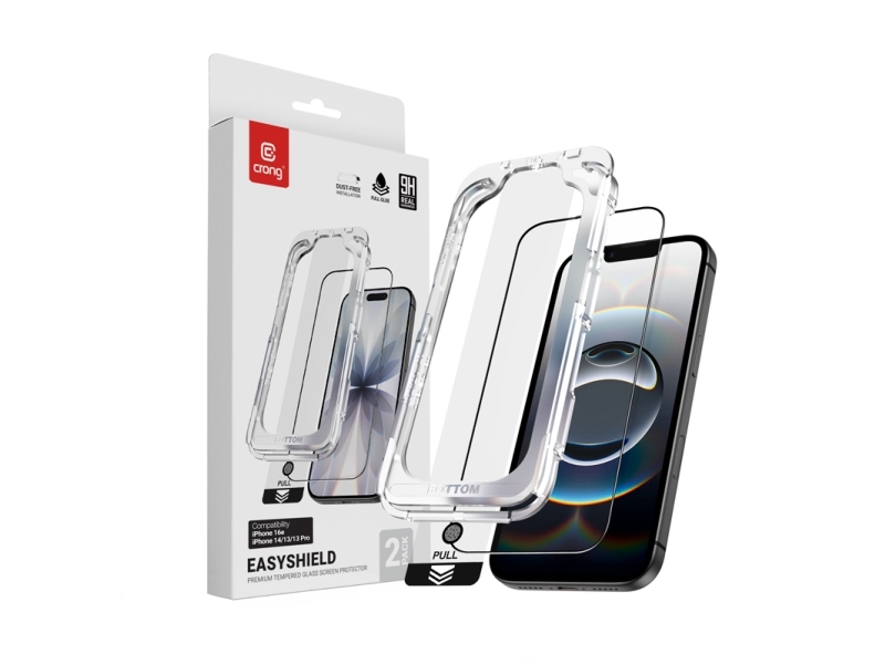 Crong CRGES2PIP16E, Apple, iPhone 16e / iPhone 14 / iPhone 13 / iPhone 13 Pro, Tør påføring, 1 stk