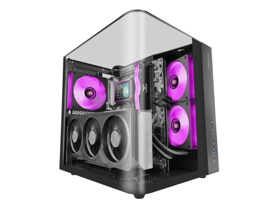Mars Gaming Mc-Infiniolite, Midi Tower, Pc, Schwarz, Atx, Micro Atx, Mini-Itx, Gehärtetes Glas, Gaming