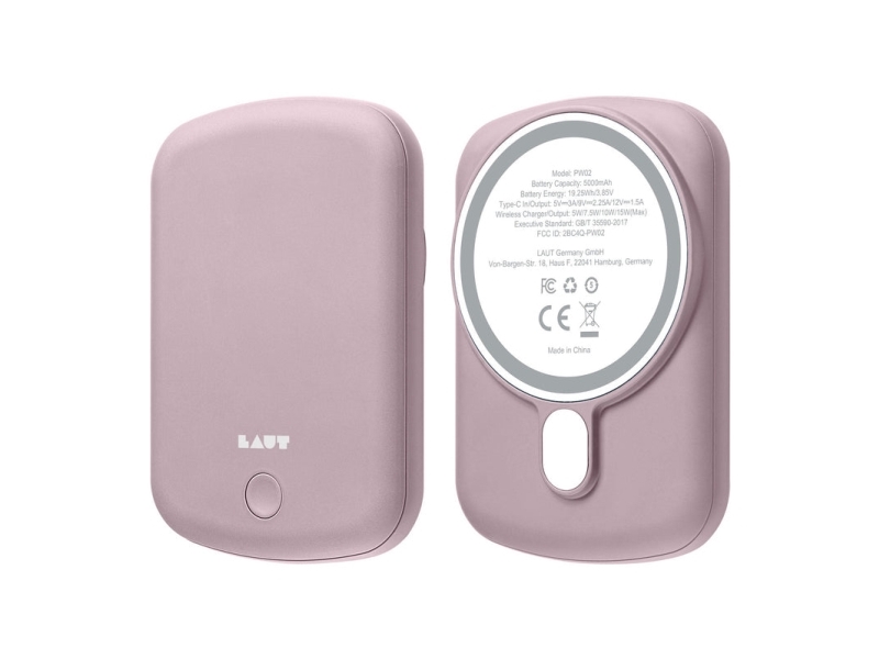 Laut L_Pch_P, 5000 Mah, Wireless Charging, 3.85 V, Pink