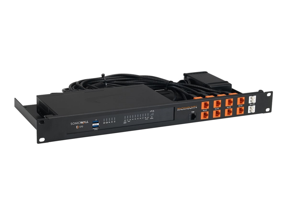 Rackmount.It Rm-Sw-T12 - Monteringspakke For Netværksudstyr - Stativmonterbar - Jet Black - 1U - 19" - For Sonicwall Tz280, Tz500, Tz500w, Tz570, Tz5